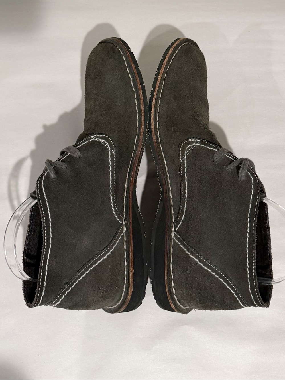 JOHN VARVATOS Ankle Chukka Boots Gray Suede Lace Up Men's Size 9.5 - Picture 7 of 13